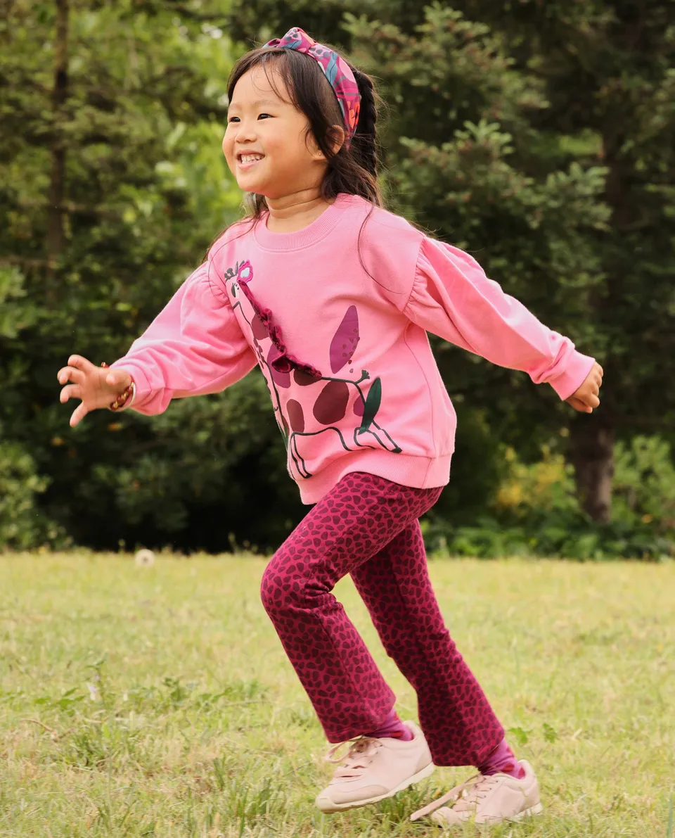 TucTuc Pantaloni felpa bambina bordeaux animalier