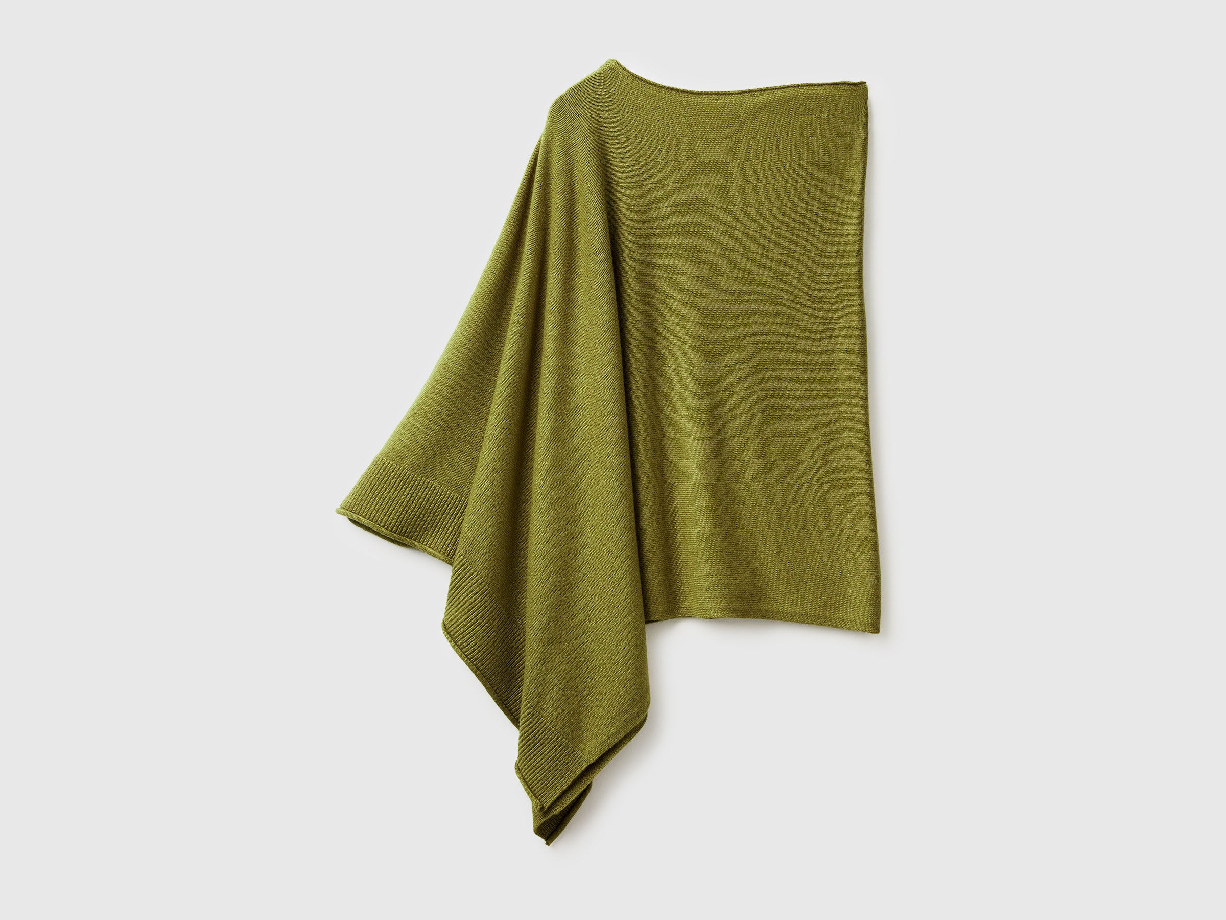 United Colors of Benetton Poncho Misto Cashmere Collo a Punta OS
