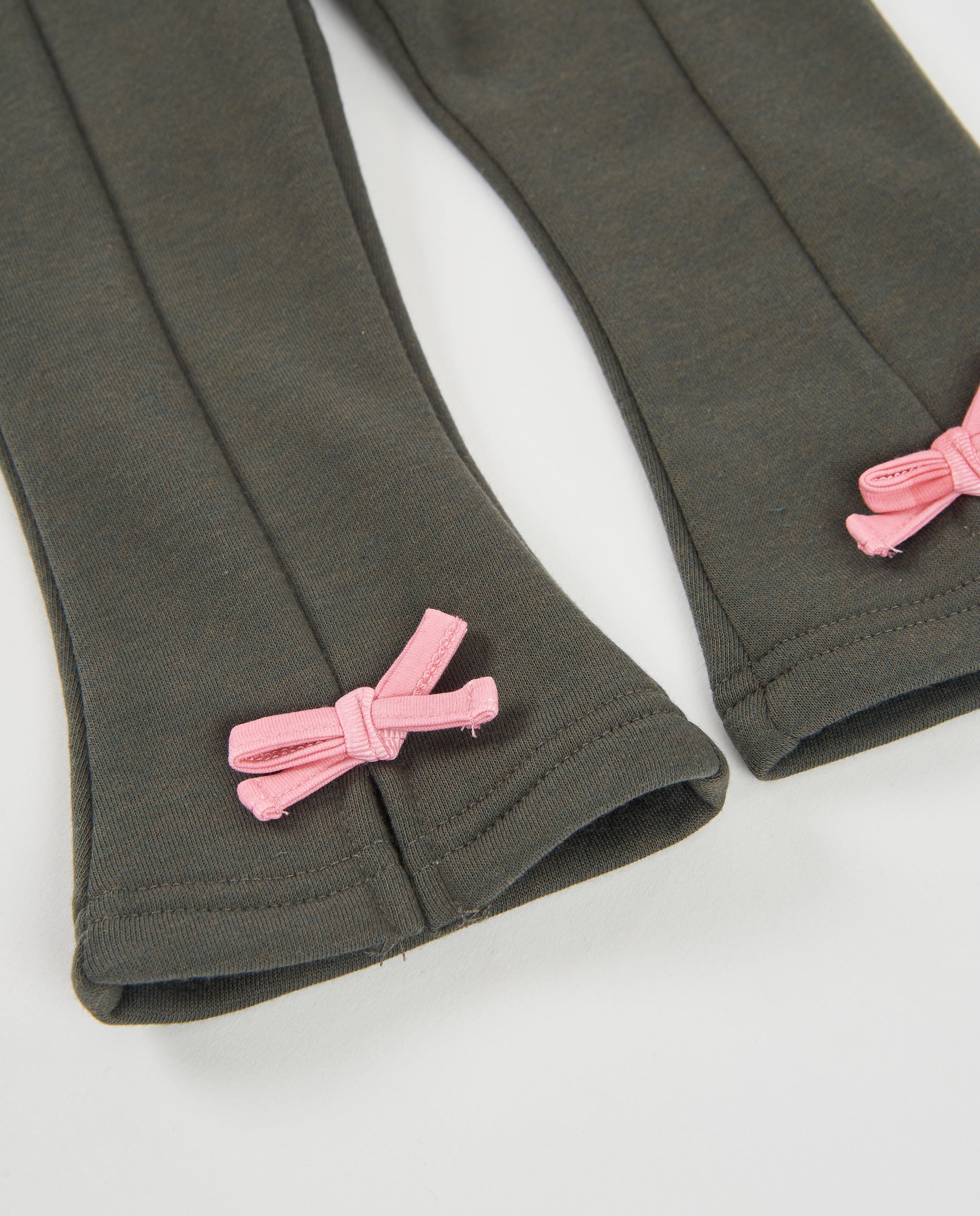 TucTuc Pantaloni bimba grigio felpa fiocchi elastici