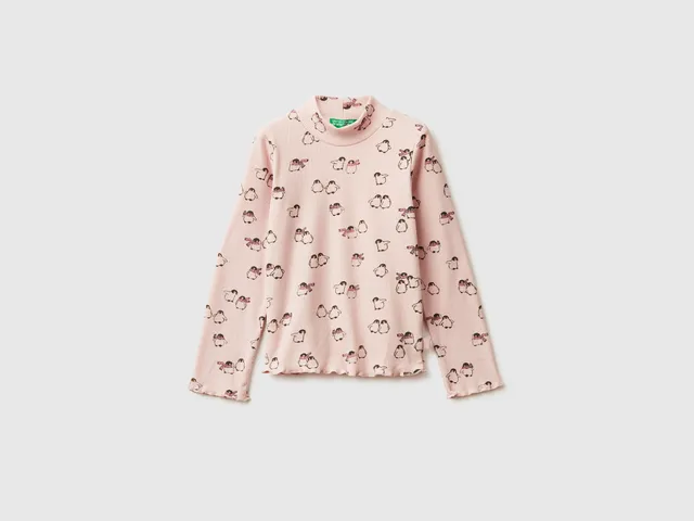 United Colors of Benetton t-shirt pinguini bimba manica lunga 104