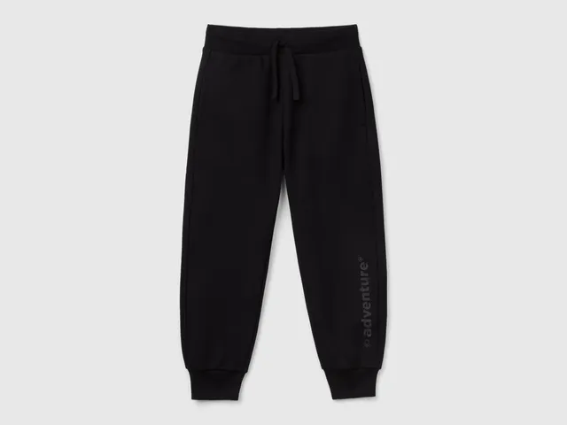 United Colors of Benetton Pantaloni Tuta Felpa Cotone Stampa Frontale
