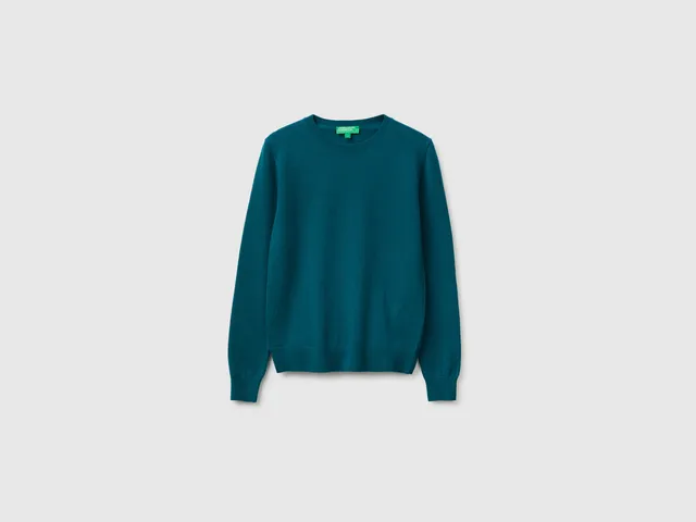 United Colors of Benetton Maglione lana merino verde taglia M
