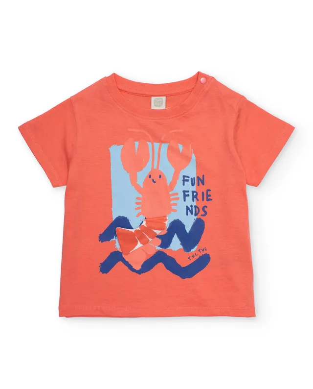 TucTuc Magliette t-shirt bambino corallo cotone stampa marina