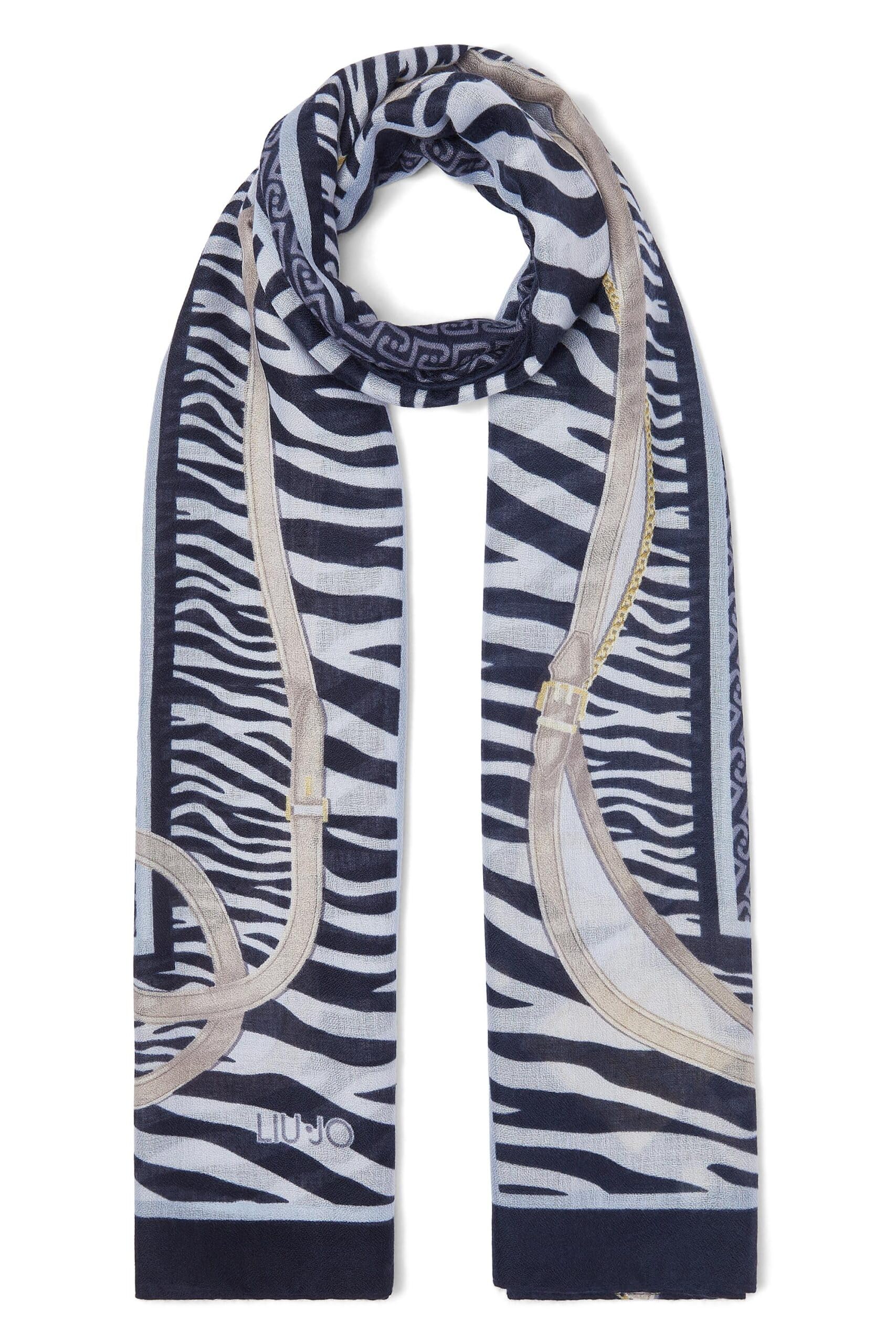 Liu Jo Jeans 2F6063 Stola Foulard Animalier Midnight 70x180