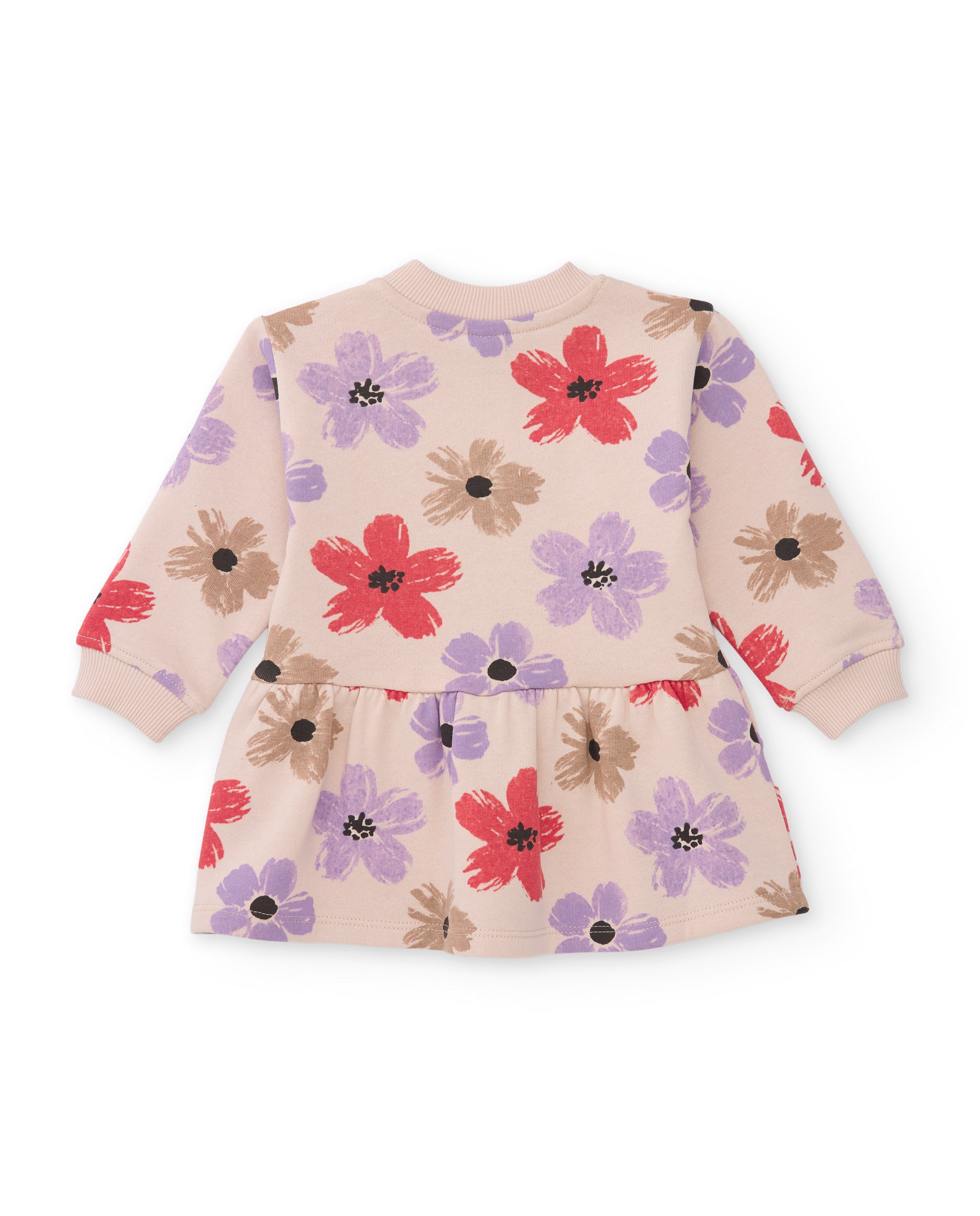 TucTuc Vestiti vestito felpa bambina beige floreale maniche lunghe