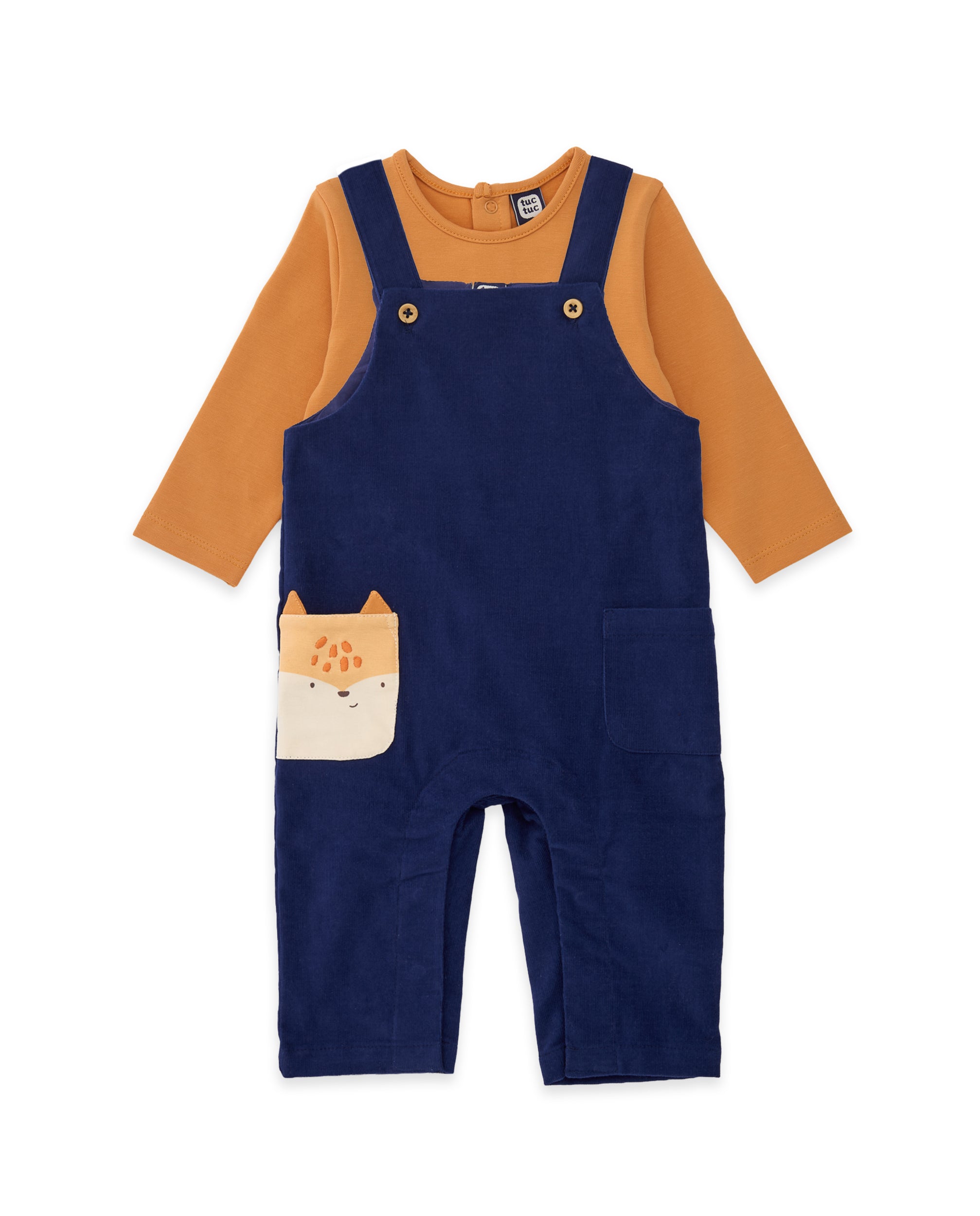 TucTuc Completi salopette neonato blu velluto volpe