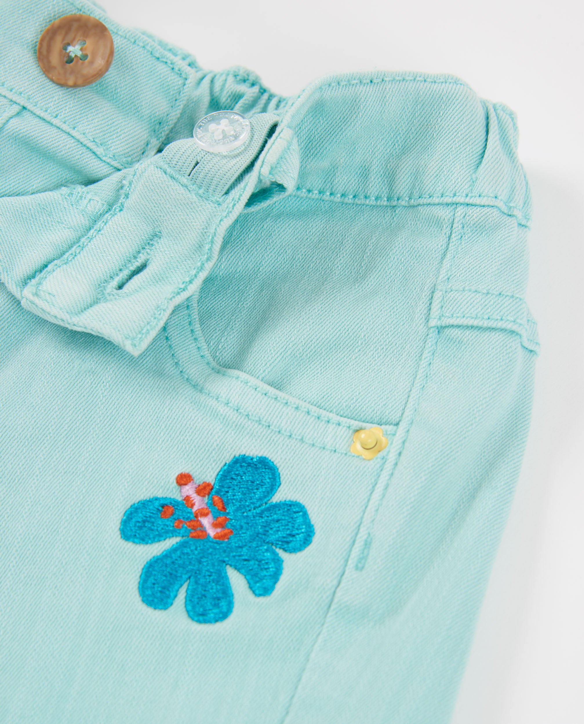 TucTuc Bermuda Shorts Denim Pantaloncini Turchesi Ricamo