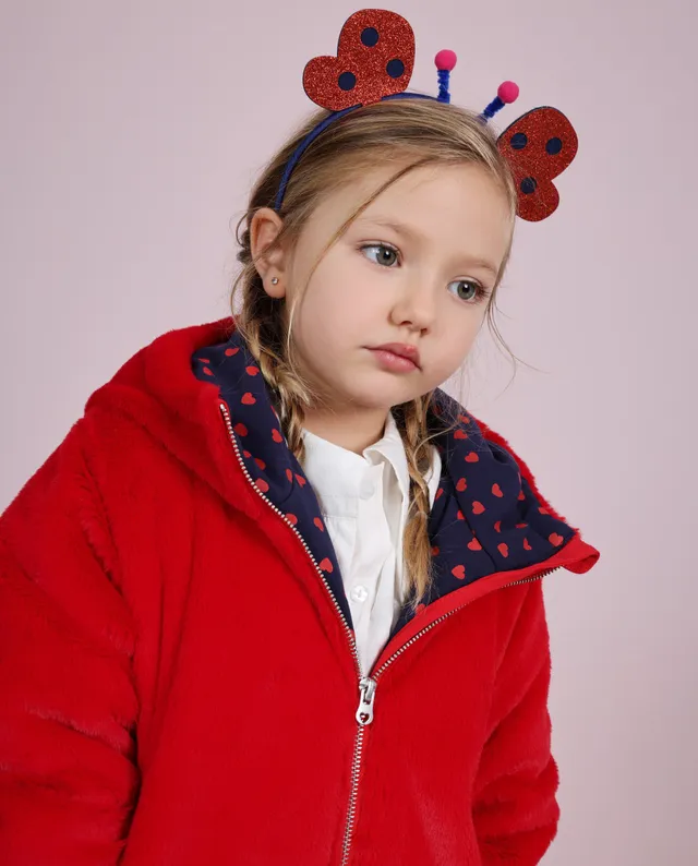 TucTuc Cappotti Cappotto bambina rosso imbottito cuori