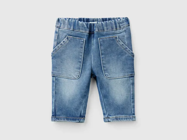 Benetton Jeans Termici Neonato Cotone Denim Taglia 68