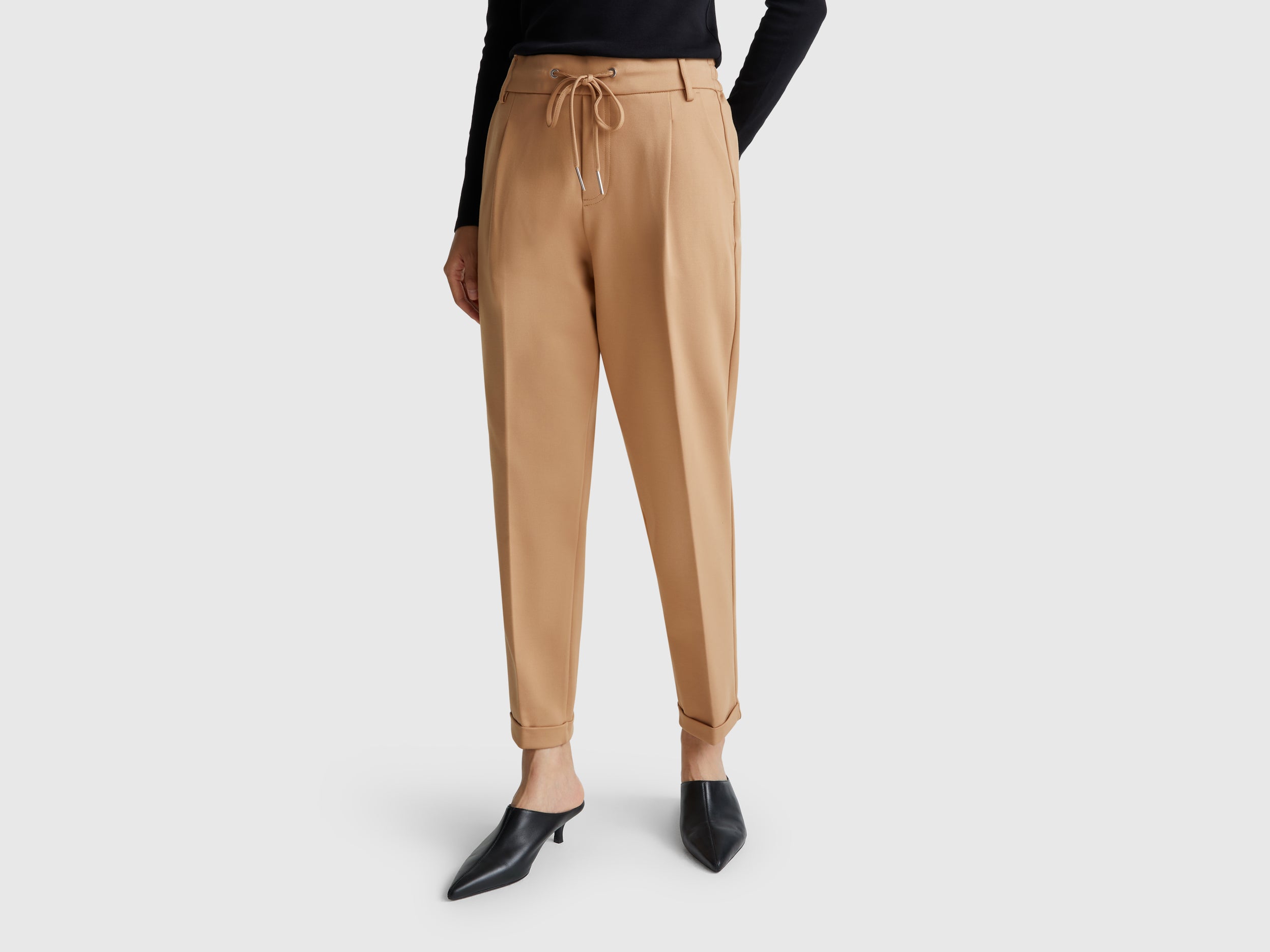 United Colors of Benetton Trousers pantaloni tinta filo taglia M viscose