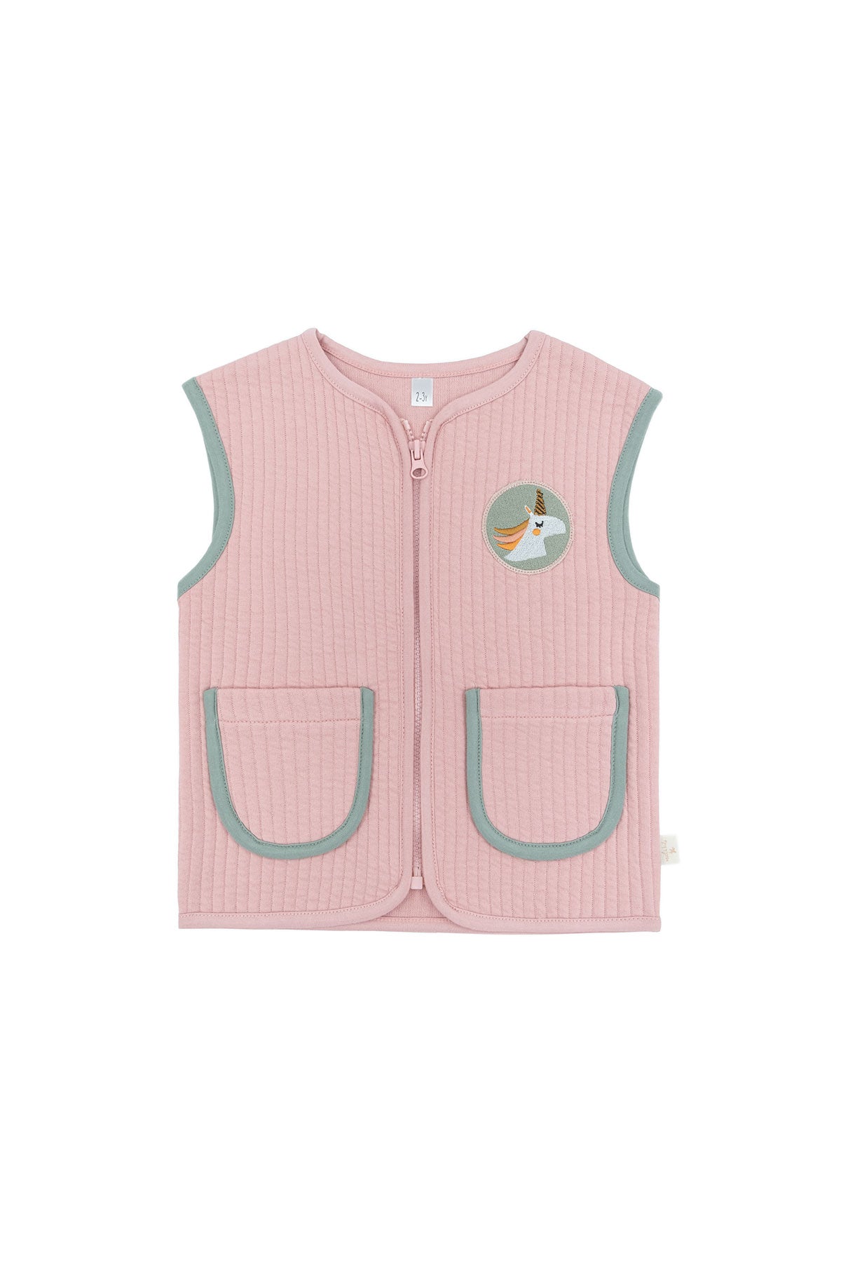 Miela Kids Salmone Unicorno Gilet Trapuntato Cotone 1-5 Anni