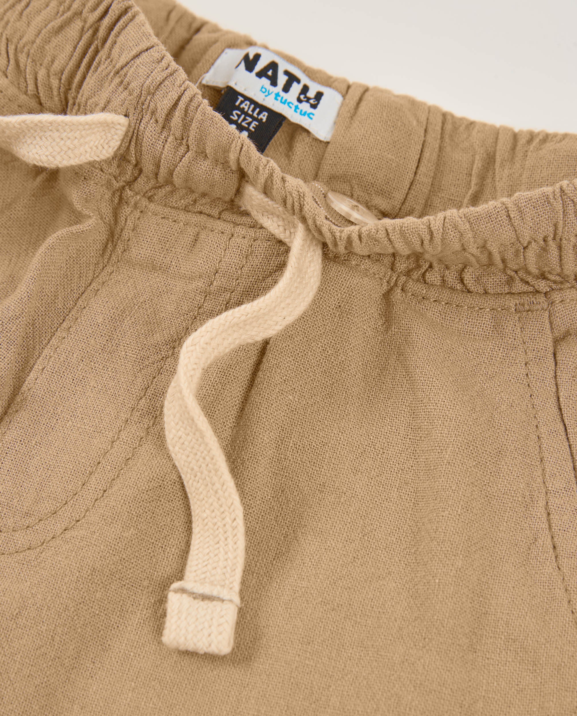 TucTuc Pantaloni Bambino Camel Vita Elastica Cotone