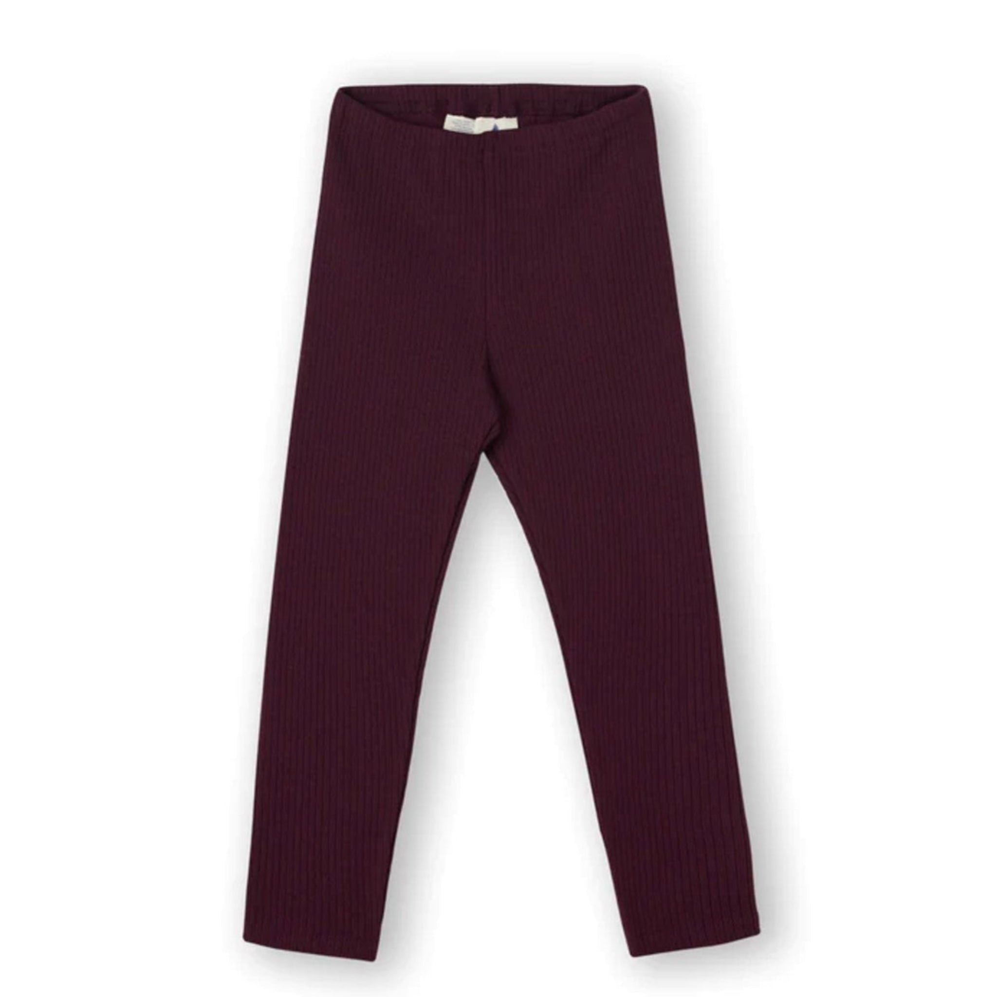 Leela leggings a coste cotone organico melanzana bimba