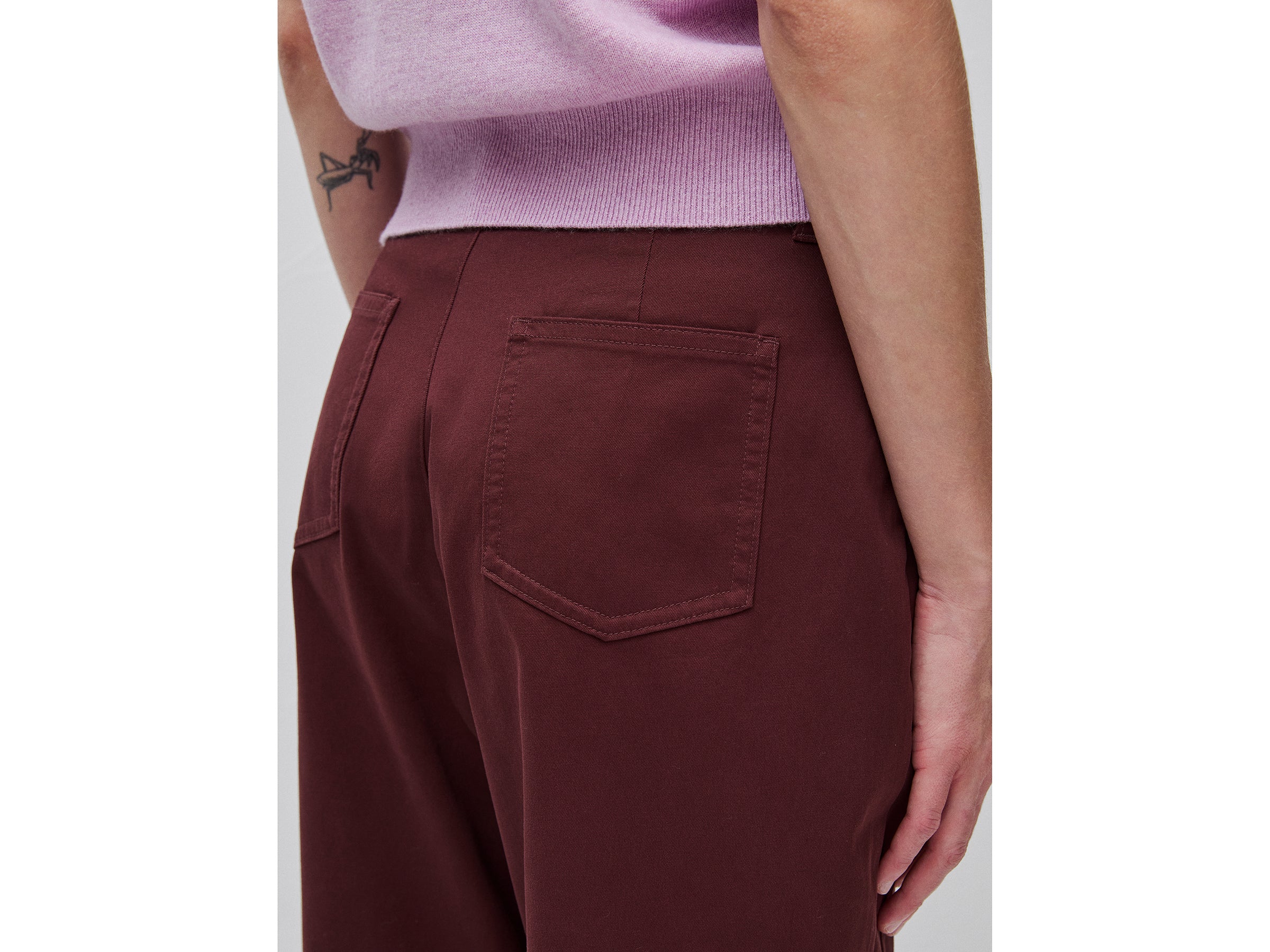 Benetton Pantaloni Vita Bassa Cotone Elasticizzato Taglia 42