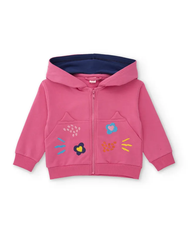 TucTuc Felpe Giacca bambina felpa rosa con cappuccio cotone