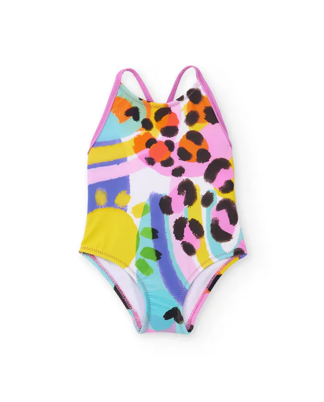 TucTuc Costumi Da Bagno Costume Bambina Bianco Astratto
