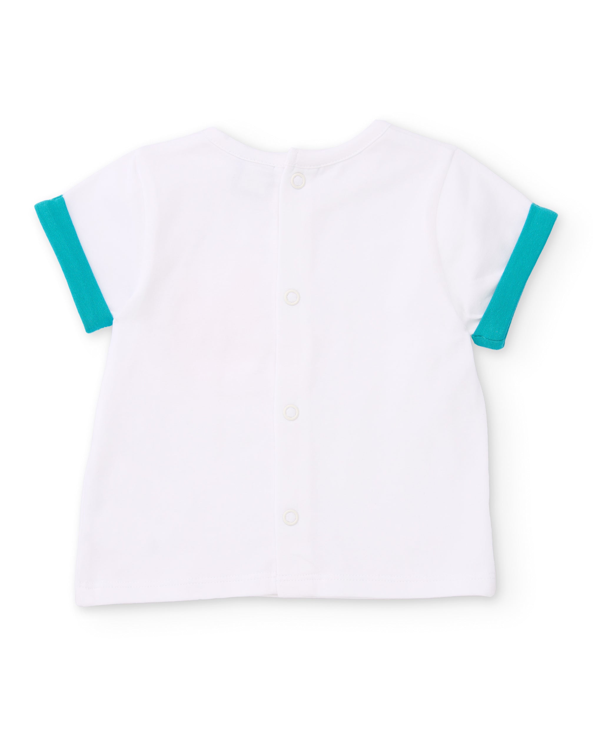 TucTuc Completi neonato bianco turchese cotone