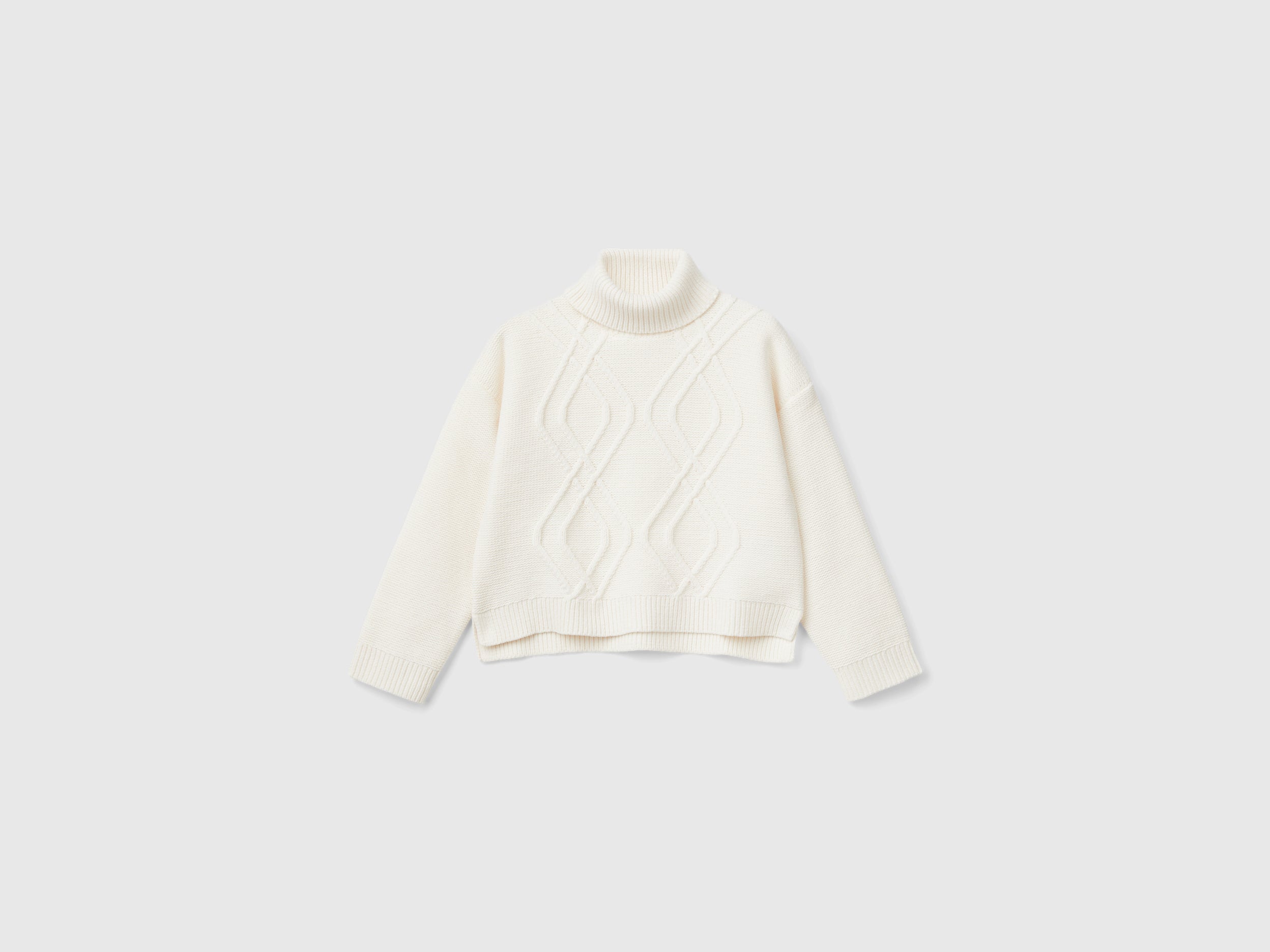 United Colors of Benetton Maglione Ciniglia Rombi Collo Alto