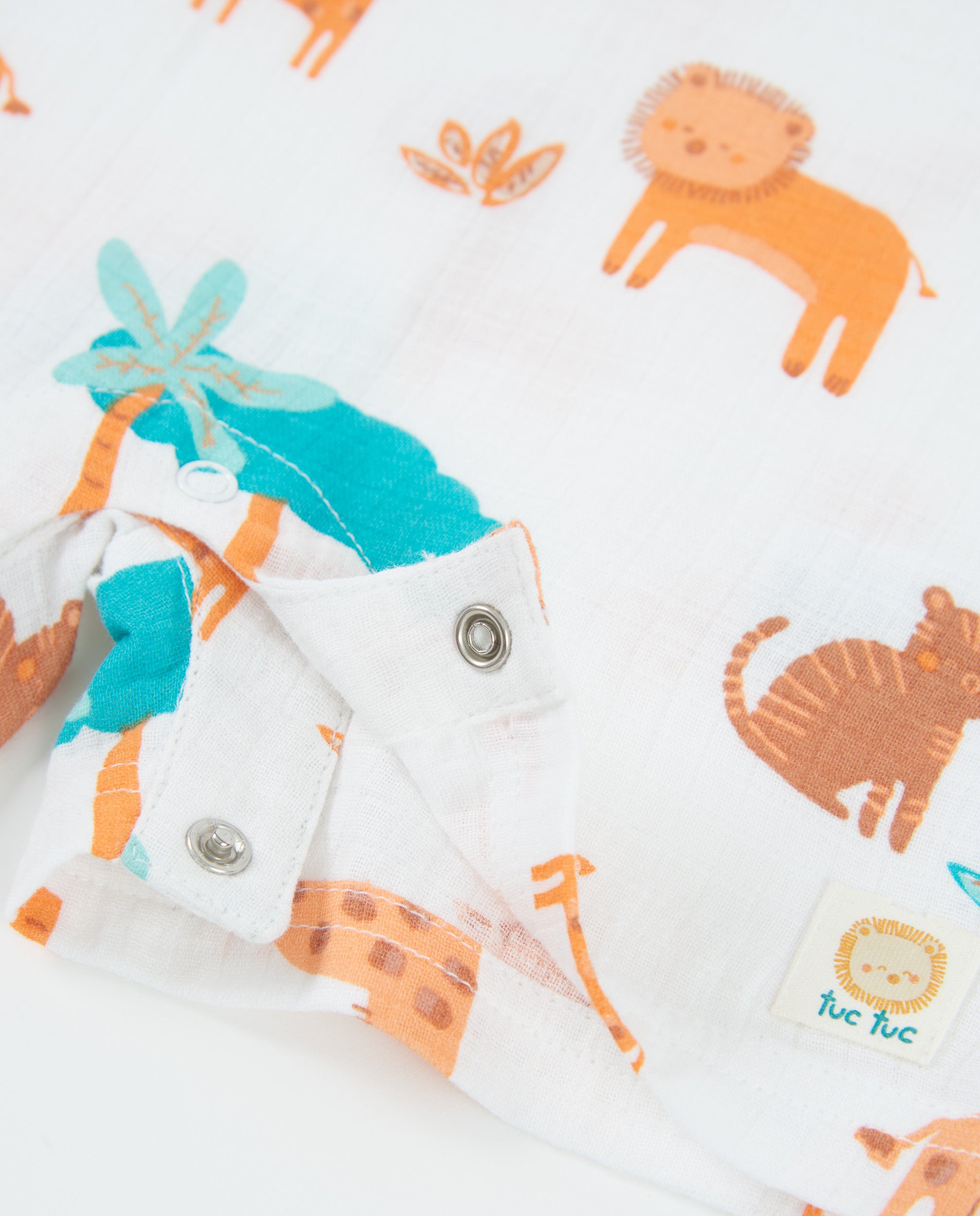TucTuc Tutine salopette maglia neonato bianco stampa animali