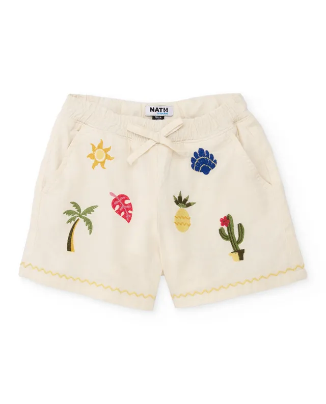 TucTuc Bermuda Shorts Bambina Bianco con Ricami