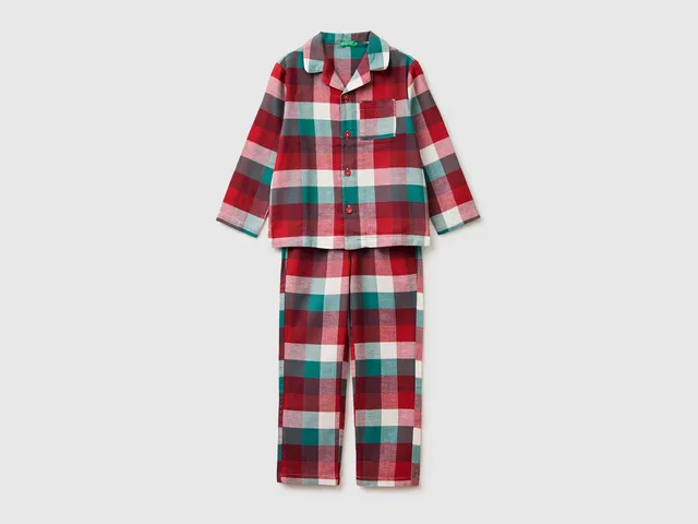 United Colors of Benetton Pigiama Flanella Tartan Cotone M