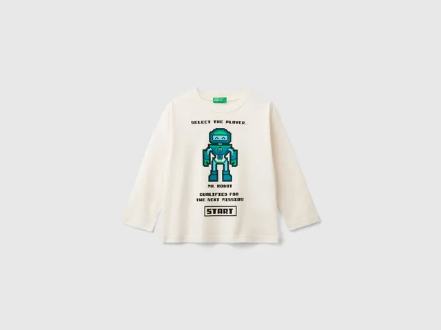 United Colors of Benetton t-shirt stampa cotone organico 98