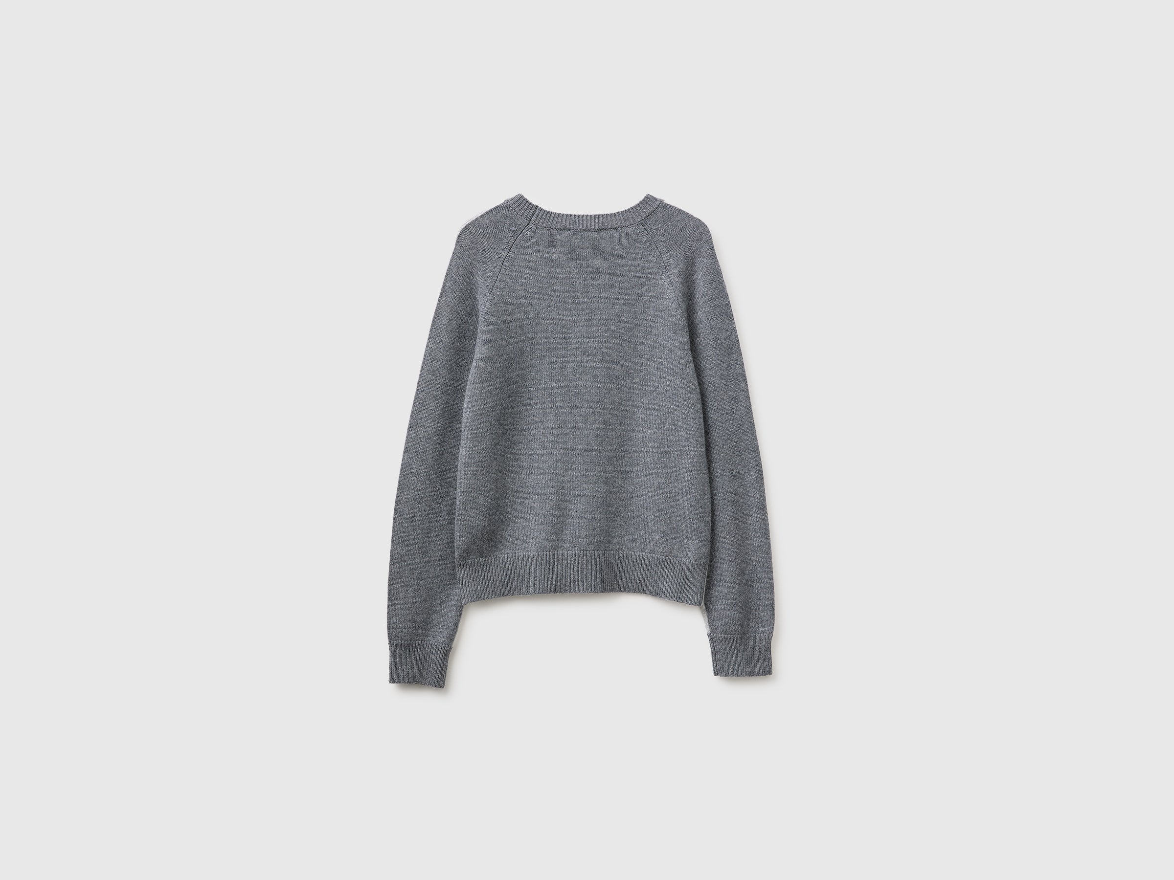 Benetton maglione lana color block girocollo M