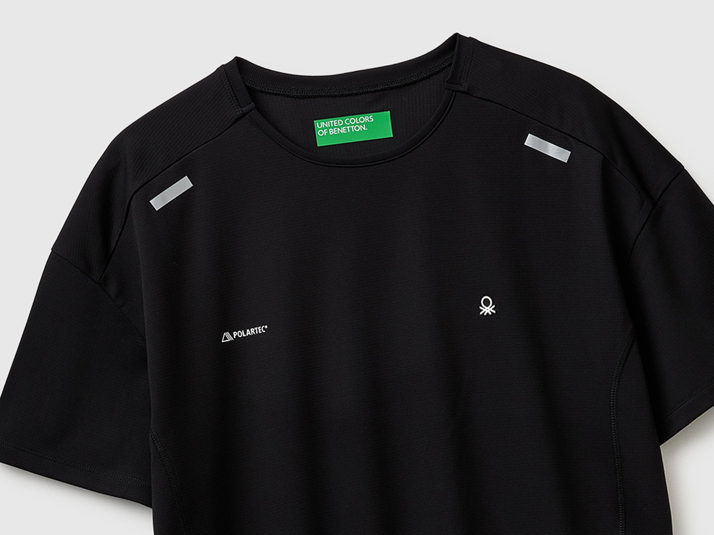 Benetton T-shirt tecnica Polartec jacquard traspirante manica corta