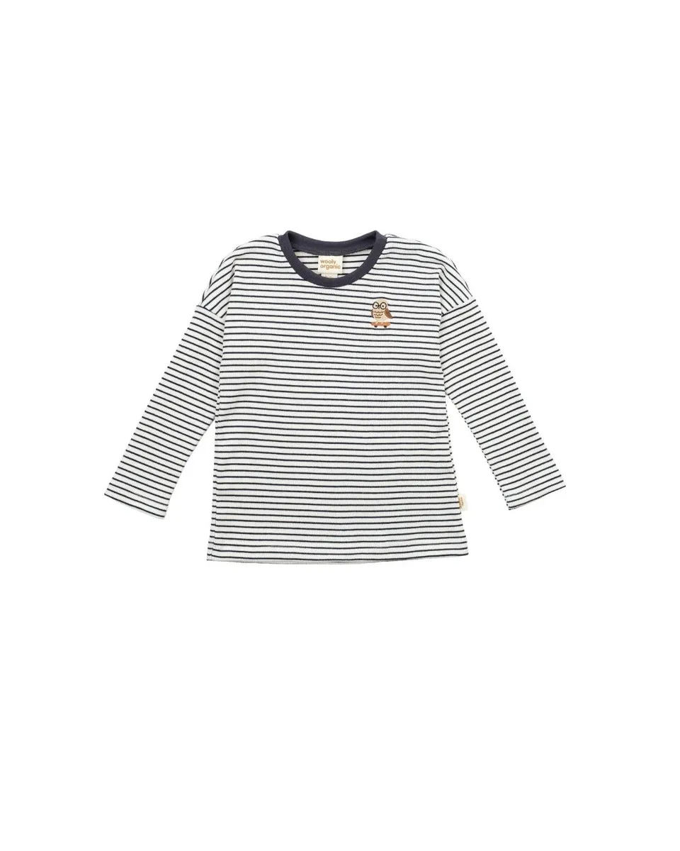 Woolly Organic Embroidered Shirt maglia bimbo cotone organico