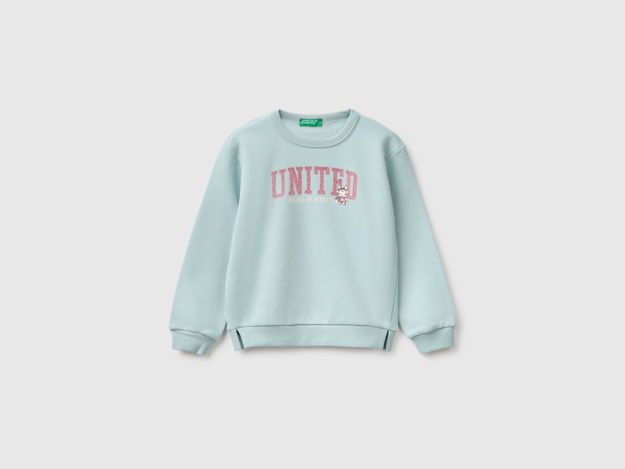 United Colors of Benetton Felpa Glitter Print Cotone Taglia 82