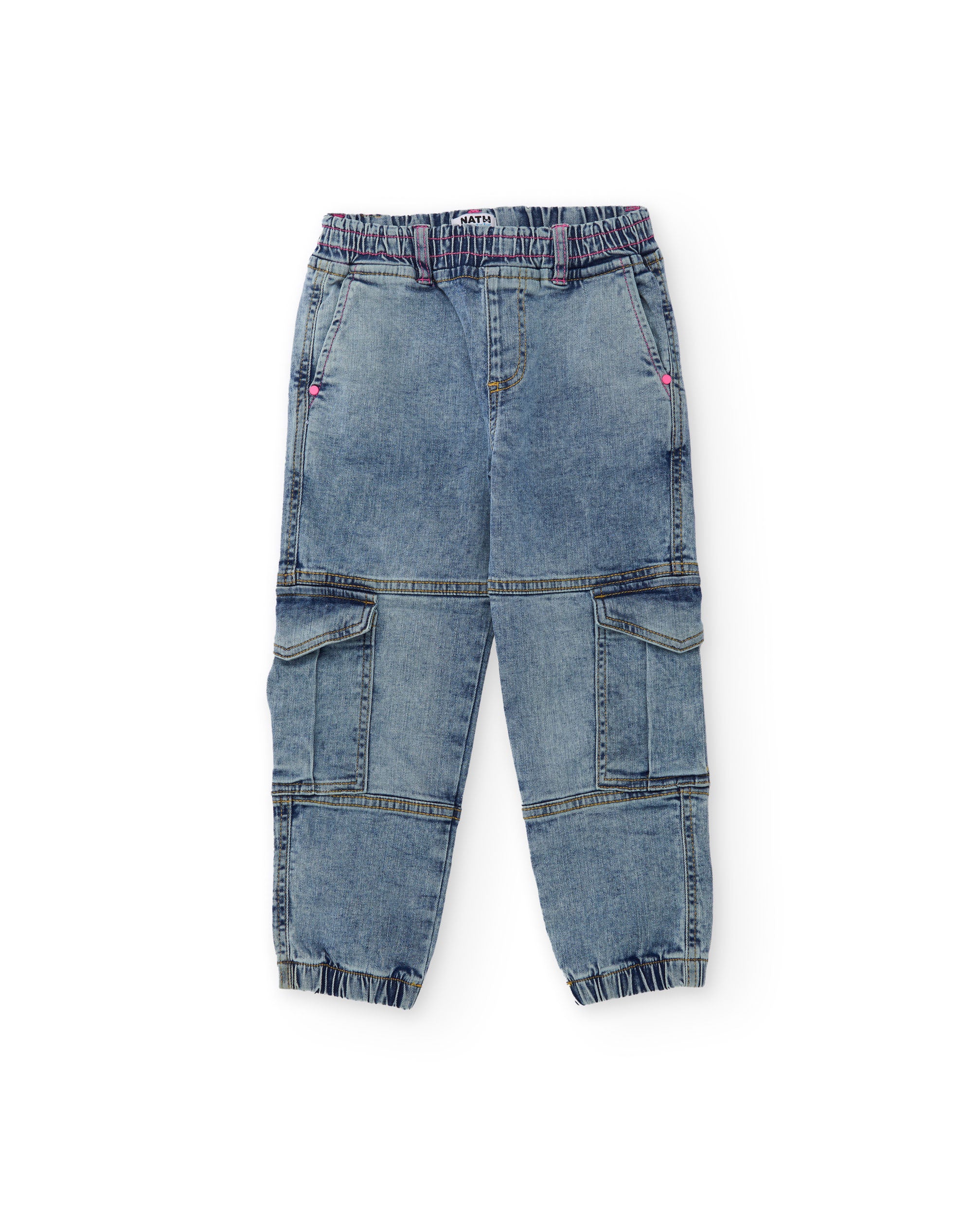 TucTuc Pantaloni cargo denim jeans bambina blu