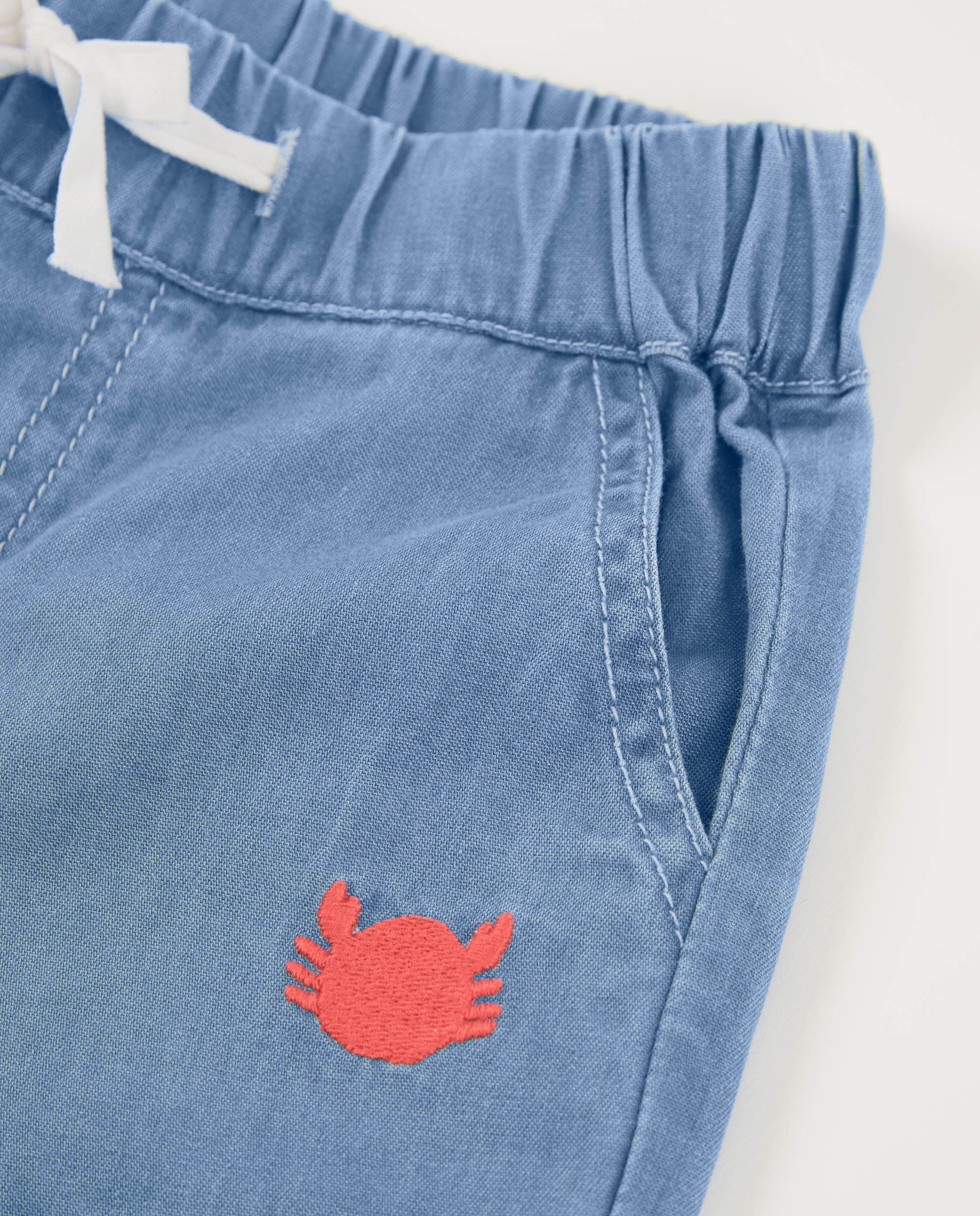 TucTuc Bermuda Denim Bermuda Bambino Blu Ricamo Granchio