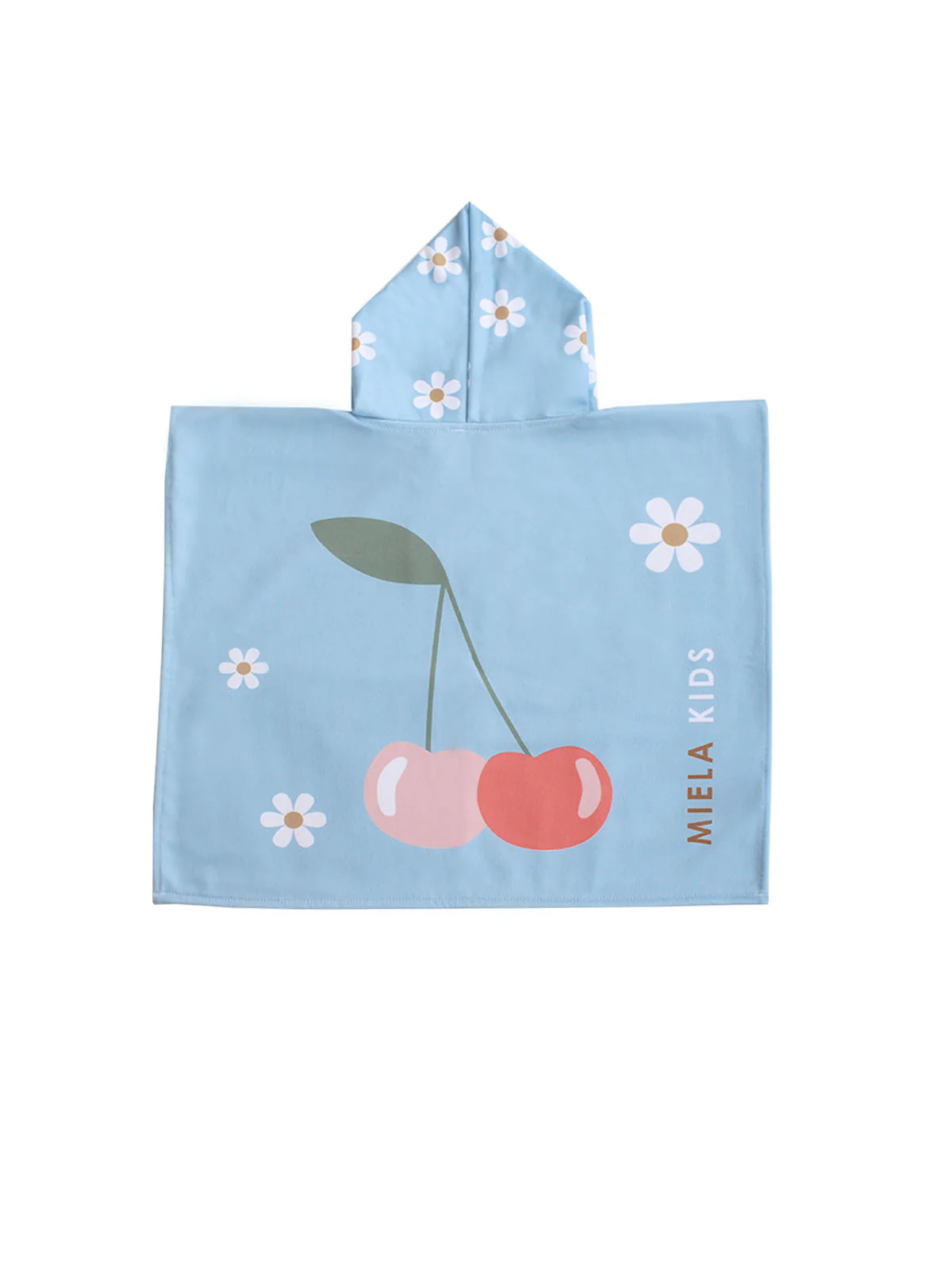 Miela Kids poncho mare ciliegia con cappuccio