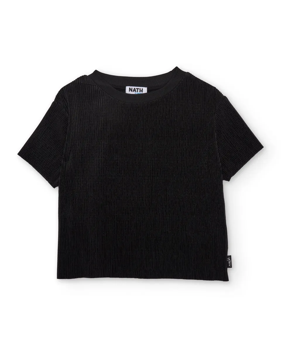 TucTuc Magliette T-shirt bambina coste nero elasticizzato