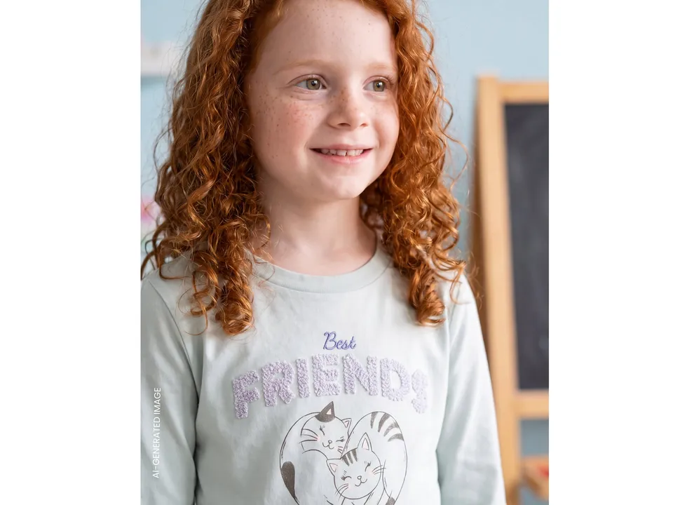 United Colors of Benetton T-Shirt Ricamata cotone biologico bimbo