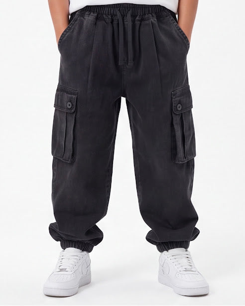 Sottosopra AN848421P pantalone cargo slavato nero 10 anni