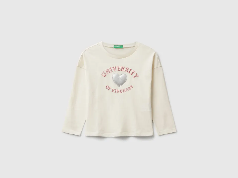 United Colors of Benetton T-Shirt Applique Maglietta Bimbo Cotone