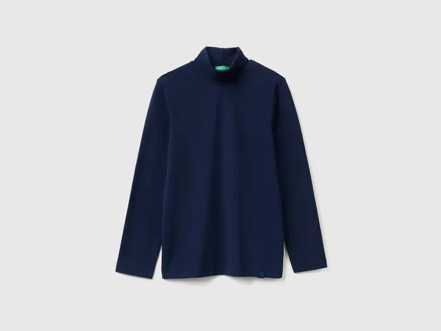 Benetton T-Shirts and Tops Lupetto Manica Lunga Cotone Aderente