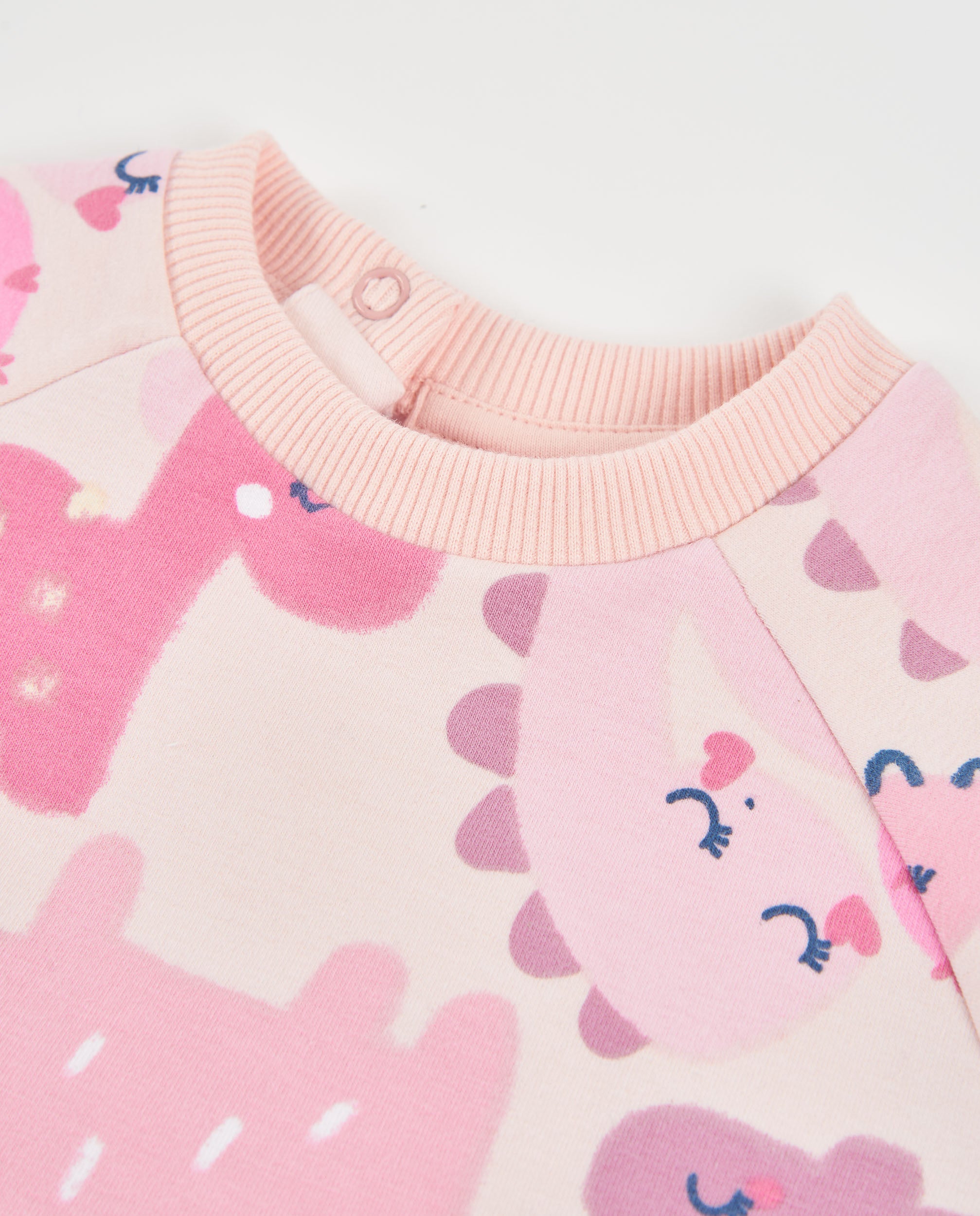 TucTuc Vestiti vestito neonata felpa rosa dinosauri