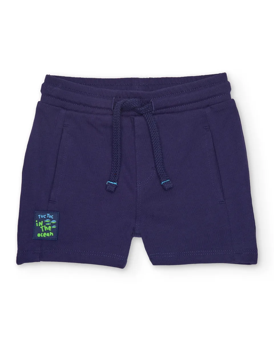 TucTuc Bermuda Shorts Navy Neonato Elastico Tasche Cotone