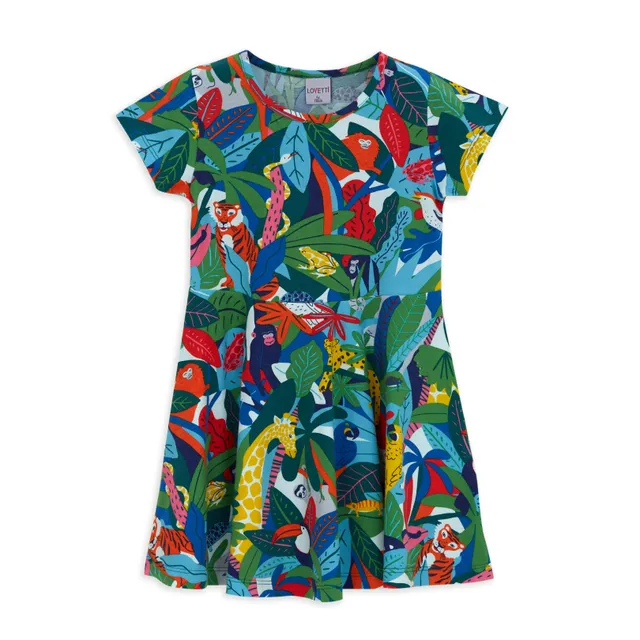 Lovetti Abito Mini Jungle abitino 95% cotone 3 anni