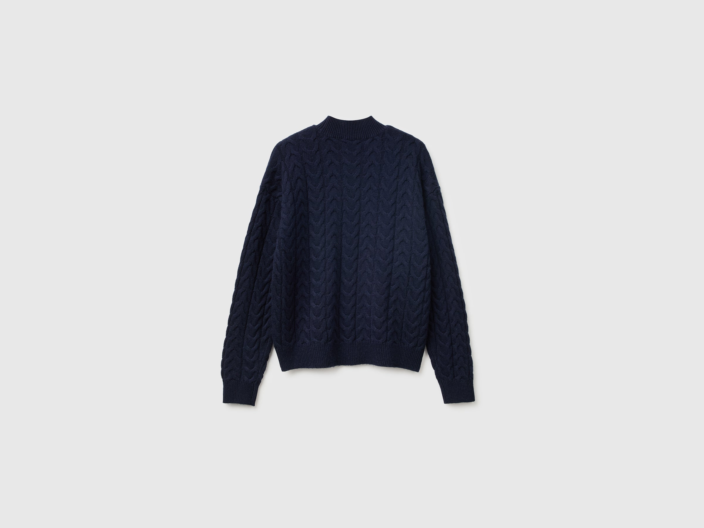 United Colors of Benetton maglione trecce dolcevita lana XS