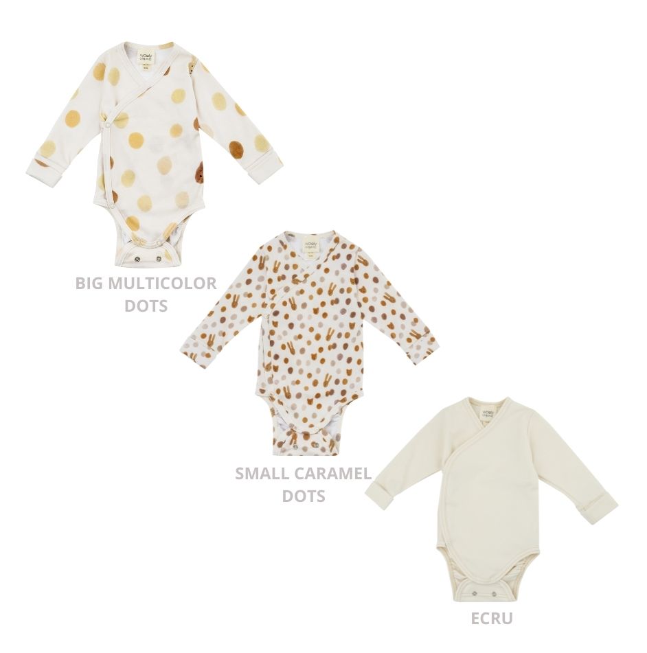 Woolly Organic NOOS body avvolgibile manica lunga GOTS