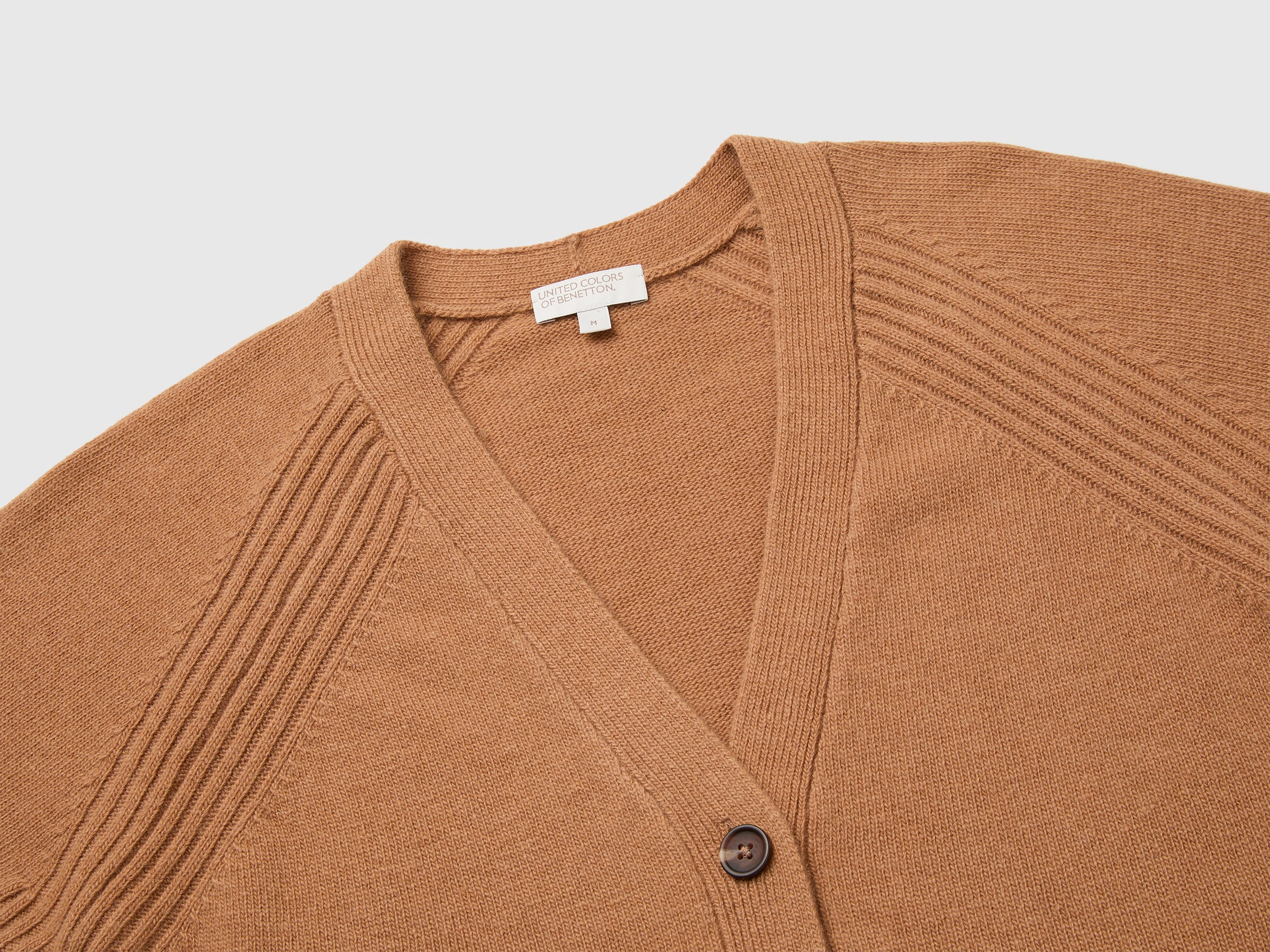 United Colors of Benetton Cardigan Oversize Lana Scollo V Bottoni