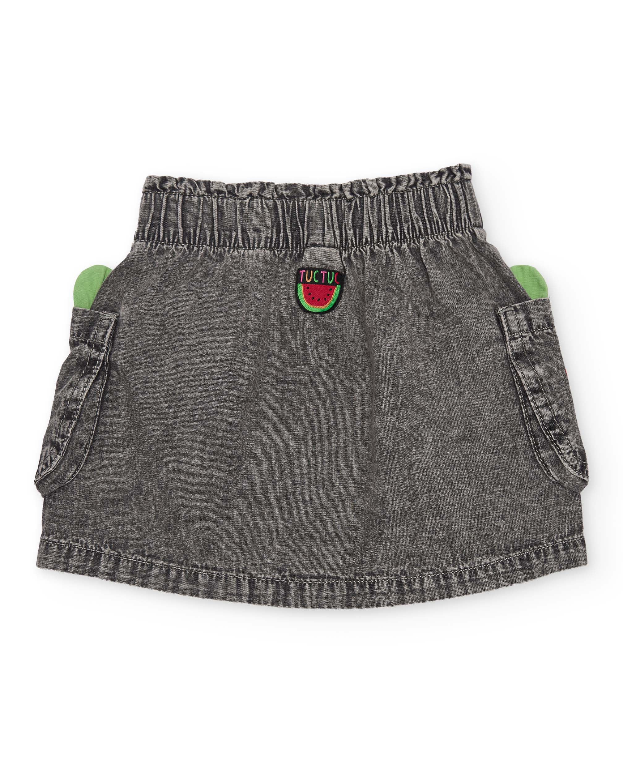 TucTuc Gonne Gonna Denim Bambina Grigio Tasche