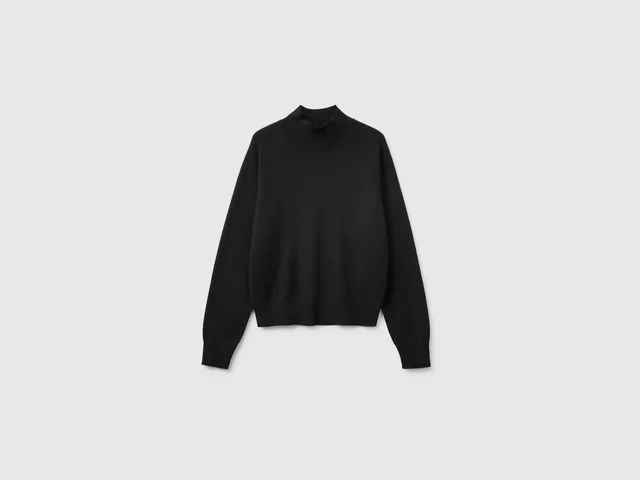 United Colors of Benetton Maglione Dolcevita Cashmere Lana Morbido