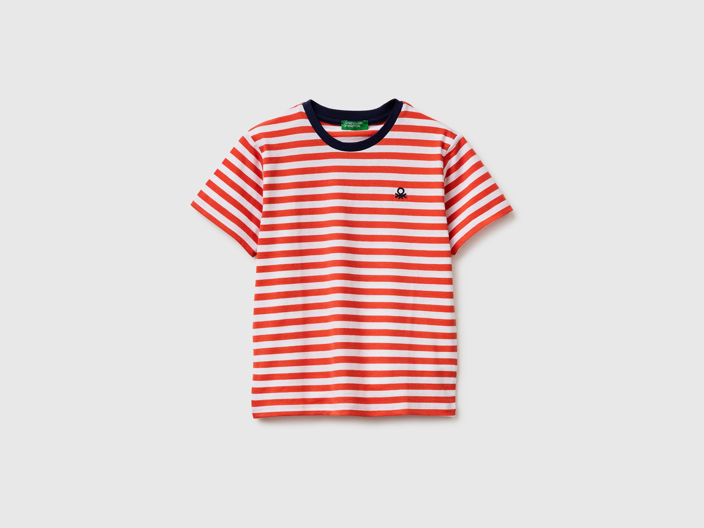 United Colors of Benetton T-Shirt Rigata Manica Corta Cotone 104