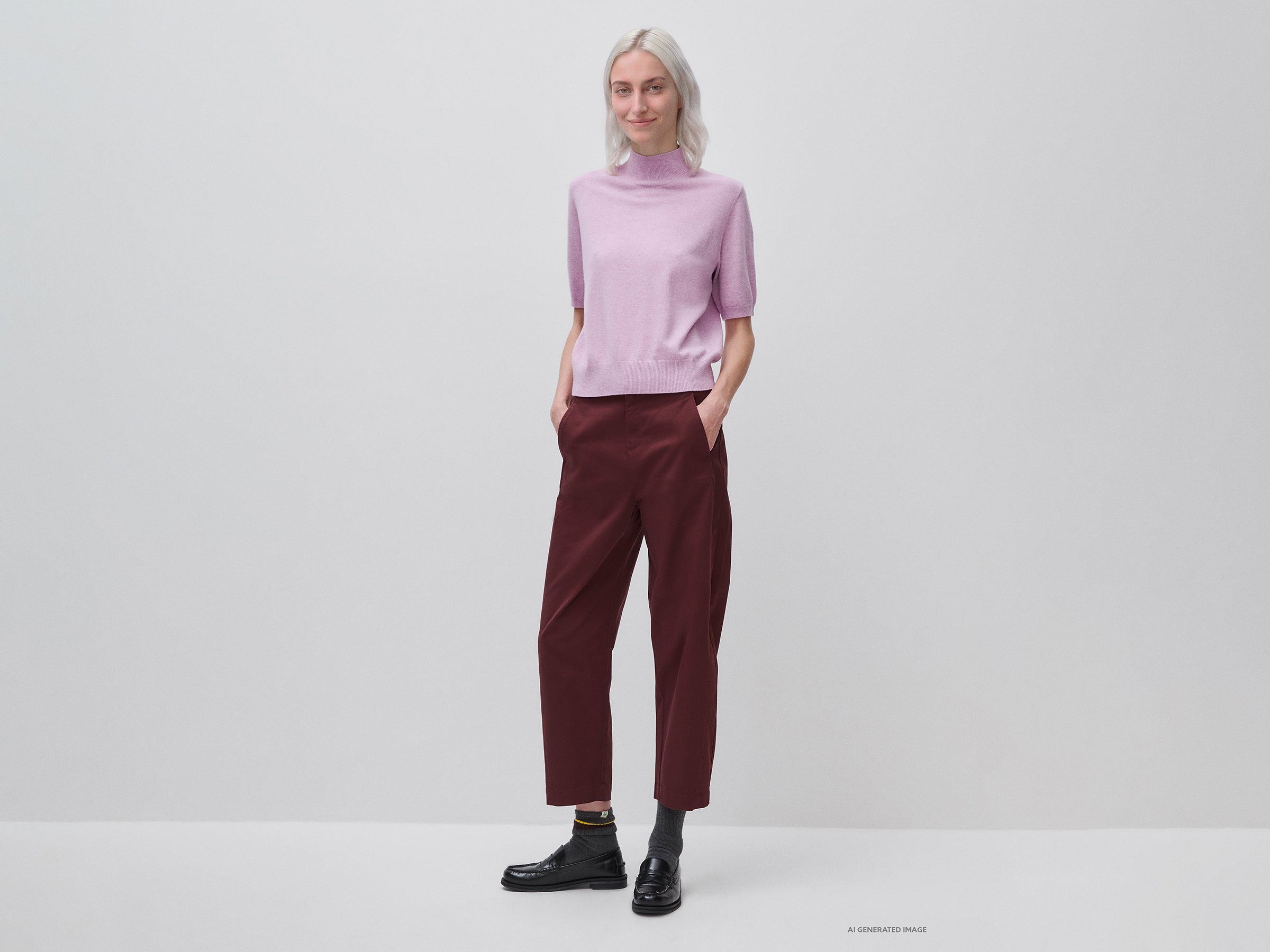 Benetton Pantaloni Vita Bassa Cotone Elasticizzato Taglia 42