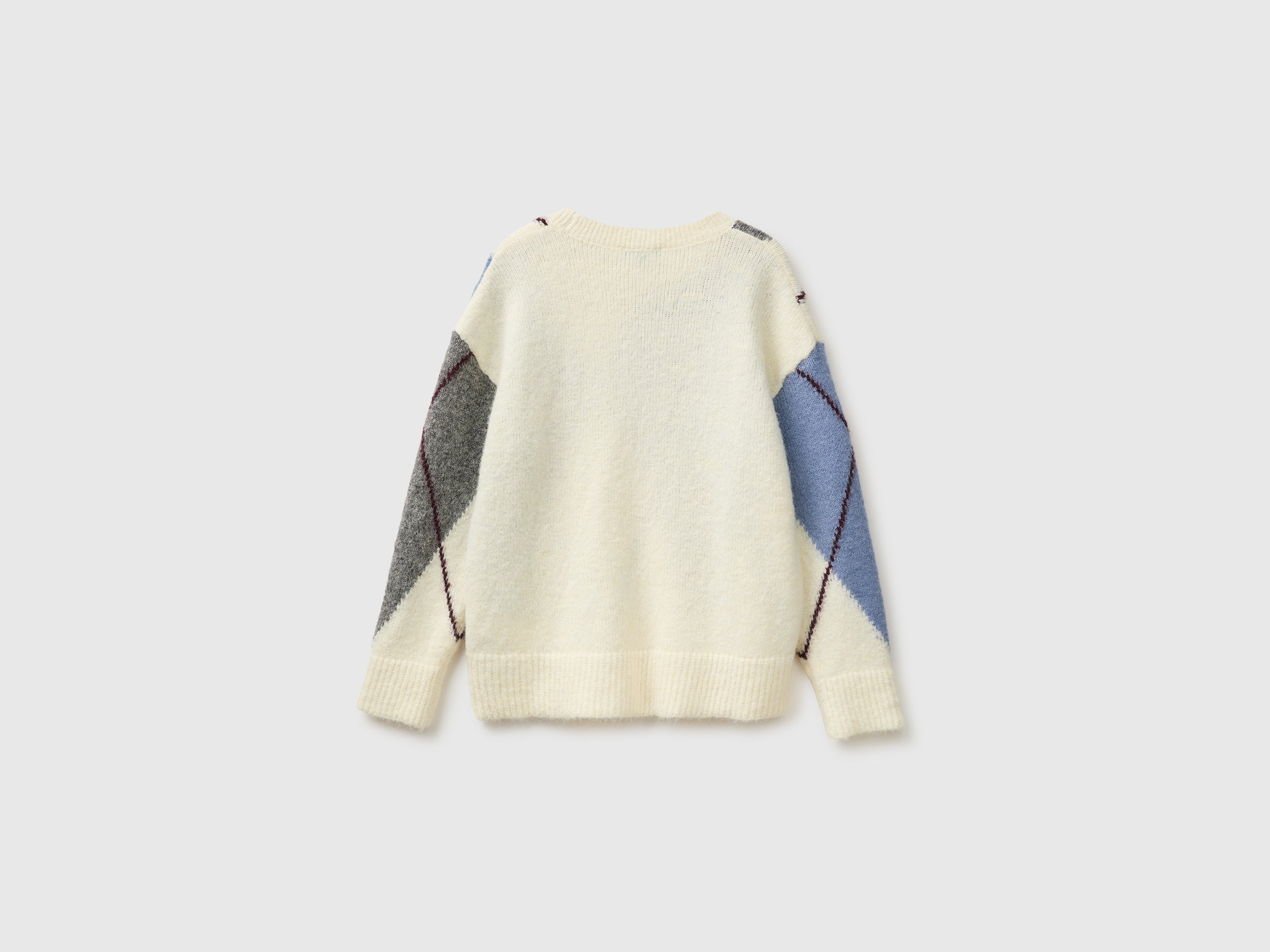 United Colors of Benetton maglione lana rombi oversize scollo tondo