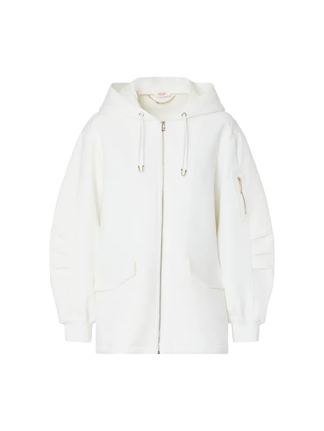 Liu Jo Giacche Giubbotto Oversize Cappuccio Scuba Zip Nero